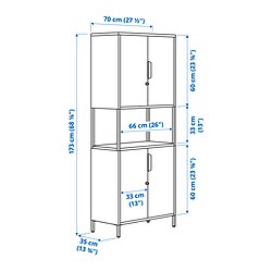 Measurement Illustration - TROTTEN cabinet with doors