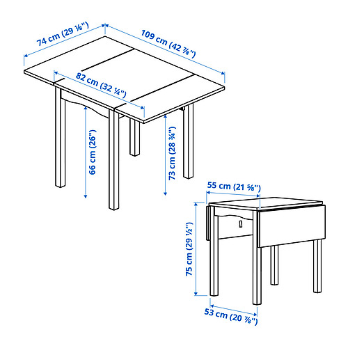 HAUGA, drop-leaf dining table. 8 of 8 open dialog