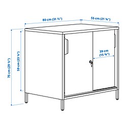 Measurement Illustration - TROTTEN cabinet with sliding doors