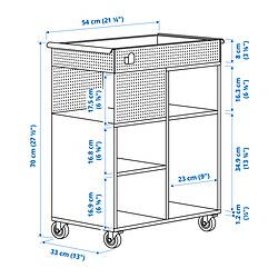 Measurement Illustration - ÖVNING utility cart