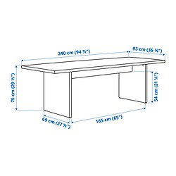 Measurement Illustration - BERGSHYTTAN dining table