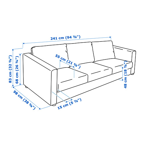 VIMLE, 3 seat sofa. 12 of 12 open dialog