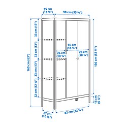 Ilustración de medidas - KOLBJÖRN mueble de almacenaje