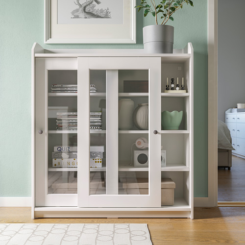 HAUGA, glass-door cabinet. 6 of 9 open dialog