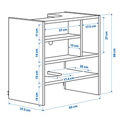 Ilustración de medidas - METOD Armario de pared para extractor