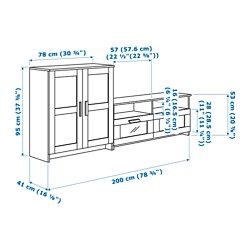Measurement Illustration - BRIMNES TV storage combination