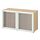 Select colour variation: White stained oak effect / GLASSVIK light green frosted glass