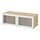 Select colour variation: White stained oak effect / GLASSVIK light green frosted glass
