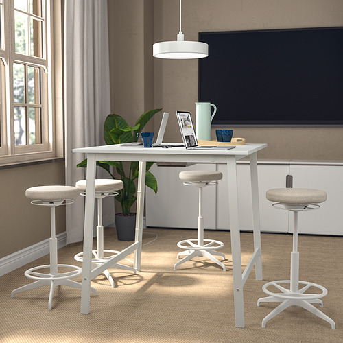 Mesa de conferencia y taburetes MITTZON. Moderno, cuadrado, minimalista. Ideal para reuniones.