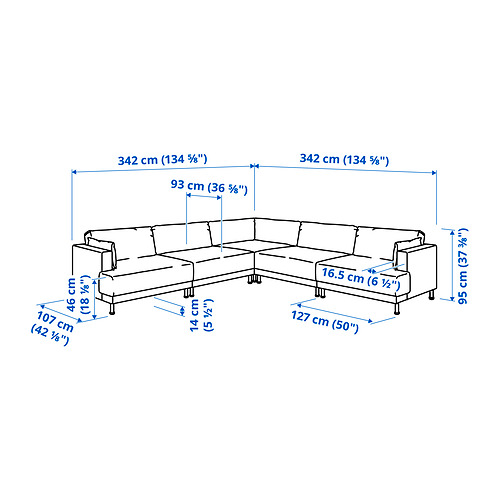 UPPÅKRA, 6 seat corner sofa. 8 of 8 open dialog