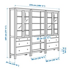 Ilustración de medidas - HEMNES vitrina