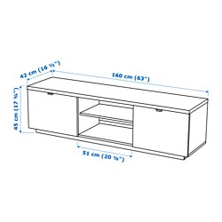 Ilustración de medidas - BYÅS mueble TV