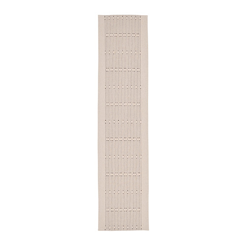 Camino de mesa VÅRARV beige, rectangular, mezcla de algodón y yute texturizado, borlas sutiles, estilo tradicional.