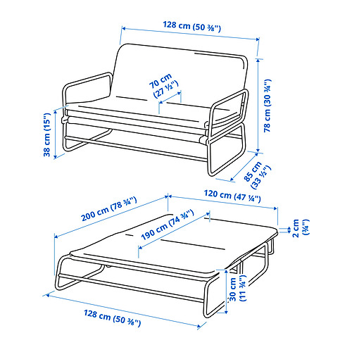 HAMMARN, 2 seat sofa bed. 7 of 8 open dialog