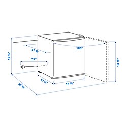 Measurement Illustration - TILLREDA refrigerator