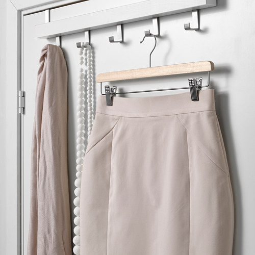 Percha ajustable para faldas / pantalones, mantiene la ropa limpia y sin arrugas.