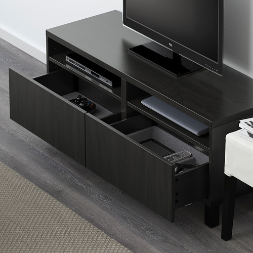 BESTÅ, mueble TV con riel para cajón, cierre suave. 4 de 7 abrir diálogo