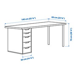 Measurement Illustration - LAGKAPTEN/ALEX desk