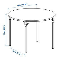 Ilustración de medidas - GRÖTÅN mesa
