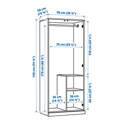 Measurement Illustration - BRIMNES wardrobe