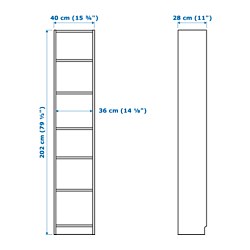 Measurement Illustration - BILLY bookcase