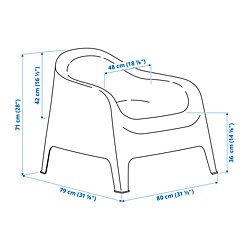 Measurement Illustration - SKARPÖ armchair outdoor