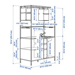 Measurement Illustration - ÄSPINGE kitchenette