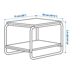 Ilustración de medidas - BAGGBODA mesa auxiliar