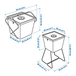 Ilustración de medidas - BRÄNNBOLL cesta