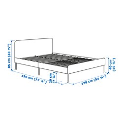 Measurement Illustration - SLATTUM upholstered bed Full 