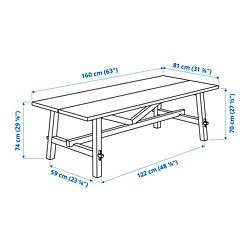 Measurement Illustration - SKOGSTA dining table