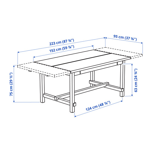 NORDVIKEN, extendable dining table. 5 of 5 open dialog