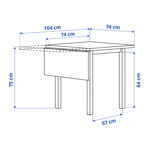 NORDVIKEN, mesa de comedor ala abatible. 7 de 7 abrir diálogo