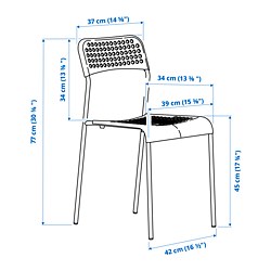 Ilustración de medidas - SANDSBERG silla