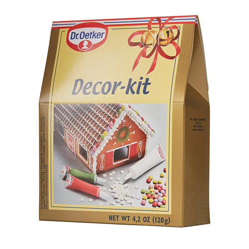 Caja de decoración Dr. Oetker, con glaseado y dulces, perfecta para hornear.