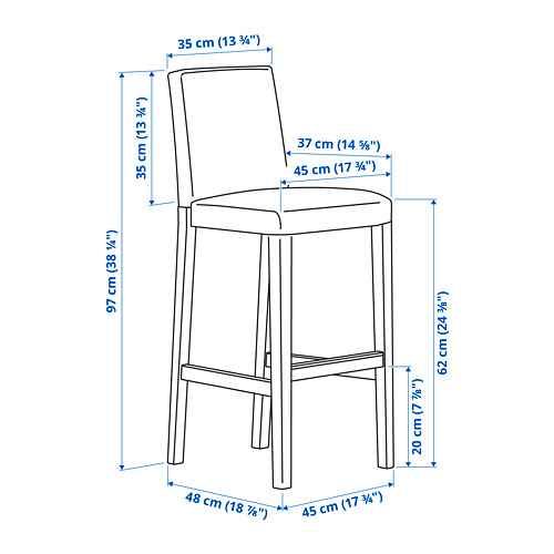 BERGMUND, bar stool with backrest. 7 of 9 open dialog