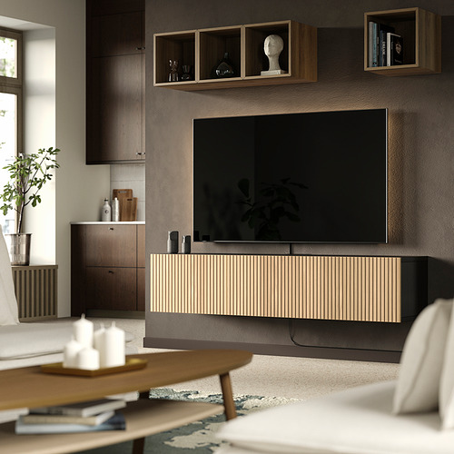 BESTÅ, TV bench with doors. 2 of 9 open dialog