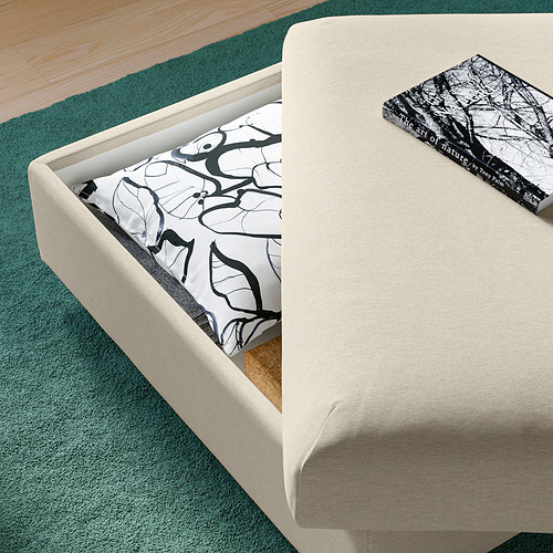 VIMLE, ottoman with storage. 3 of 4 open dialog