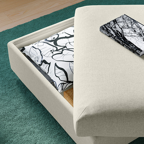VIMLE, ottoman with storage. 3 of 4 open dialog