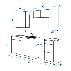 Measurement Illustration - KNOXHULT kitchen