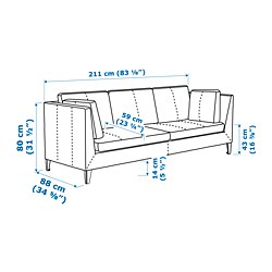 Measurement Illustration - STOCKHOLM 3 seat sofa