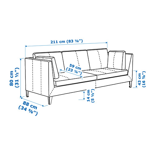 STOCKHOLM, 3 seat sofa. 7 of 7 open dialog