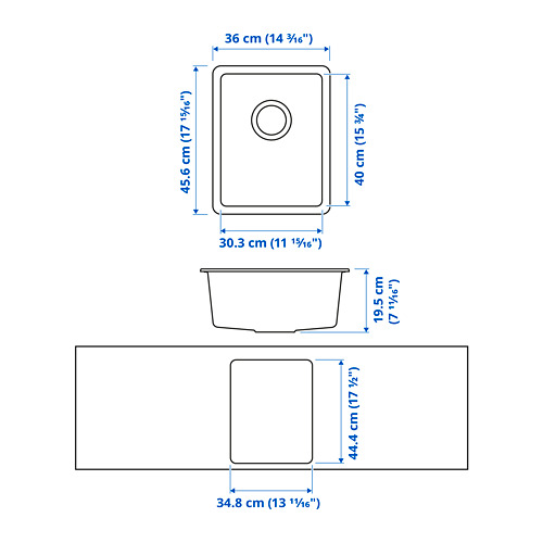 KILSVIKEN, single bowl top mount sink. 2 of 2 open dialog