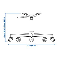 Ilustración de medidas - MALSKÄR estructura silla, giratoria