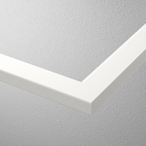 Estructura modal fabricada en tablero de fibra con bordes lisos, diseñada para sujetar estante de vidrio templado.