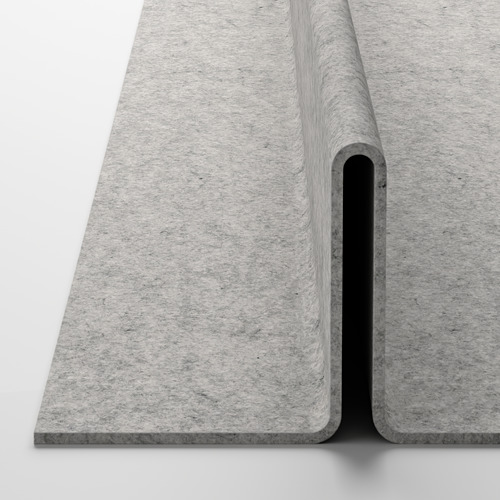 Organizador de tela gris con detalle de borde refinado y curvo para un almacenamiento de calidad.