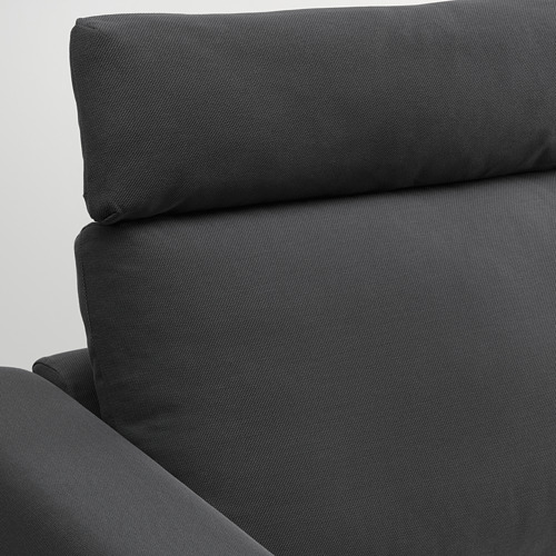 Sofá VIMLE gris oscuro, con cómodos cojines y un diseño elegante.