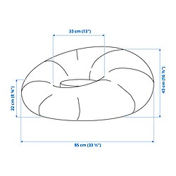 Ilustración de medidas - BRÄNNBOLL sillón gaming inflable
