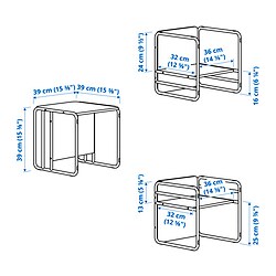 Ilustración de medidas - SMÅSKRAKE silla/mesa multifuncional niños