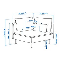 Measurement Illustration - SÖDERHAMN corner section